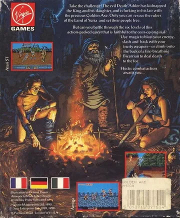 Golden Axe box cover back